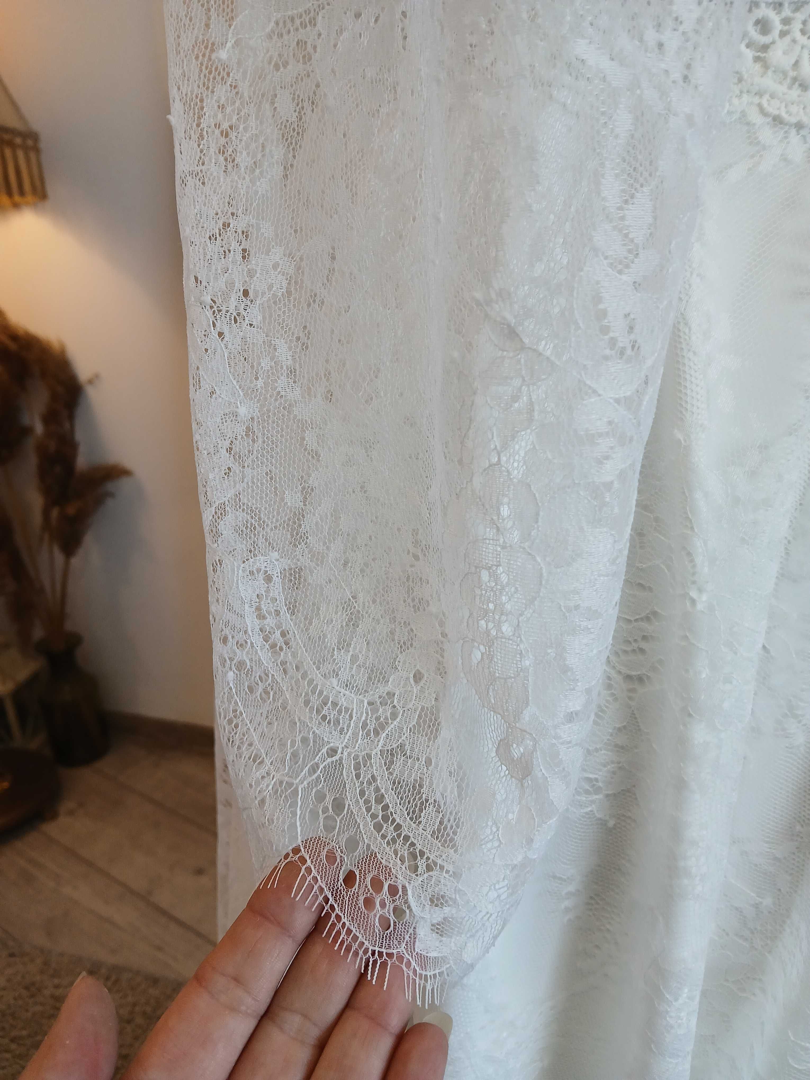 Koronkowa suknia ślubna,  boho, plus size.
