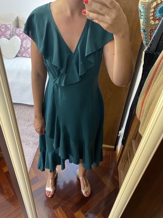 Vestido verde de cerimónia da shein