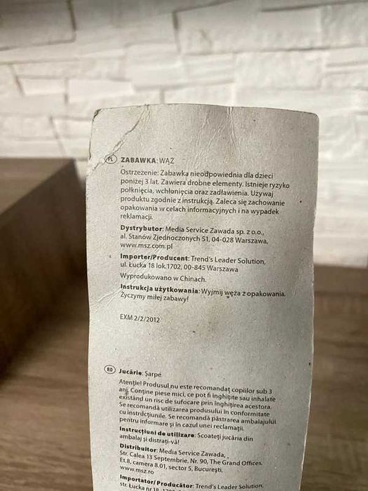 Zabawkowy gumowy wąż zabawka