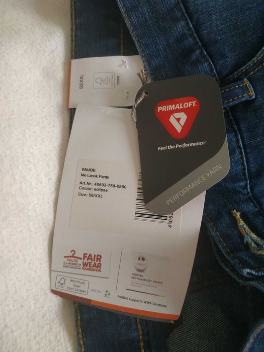 Vaude Larvik - dżinsy dla aktywnych (rower, turystyka), 100% nowe