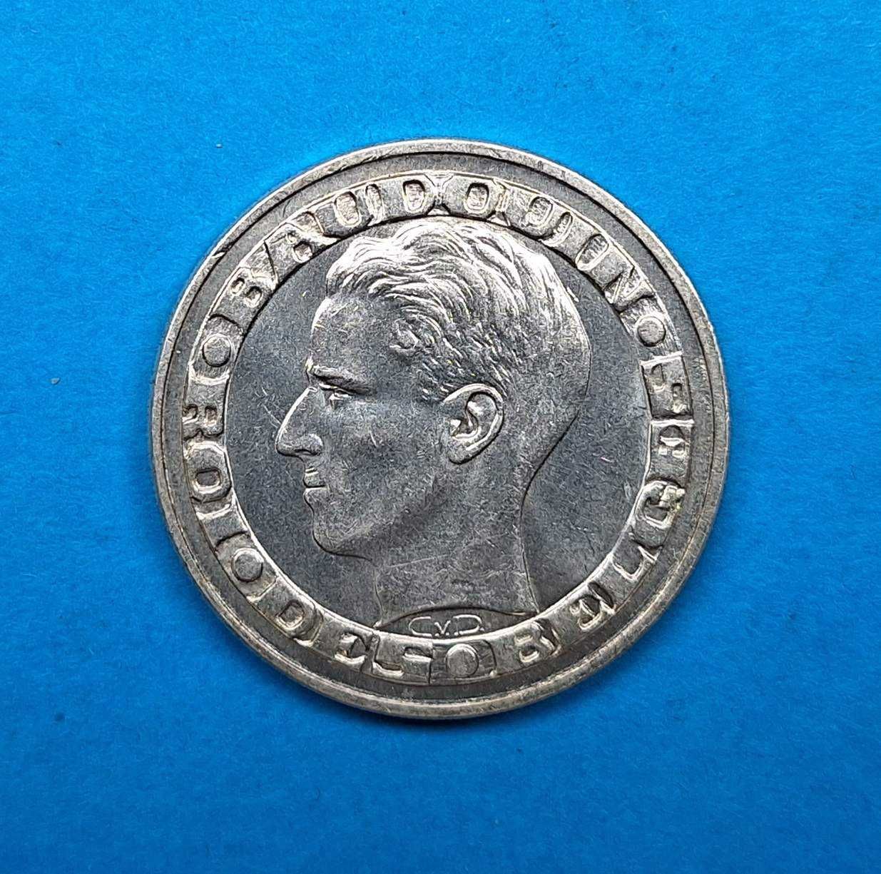 Belgia 50 franków, Expo 1958 Bruksela wersja FR, bdb stan srebro 0,835