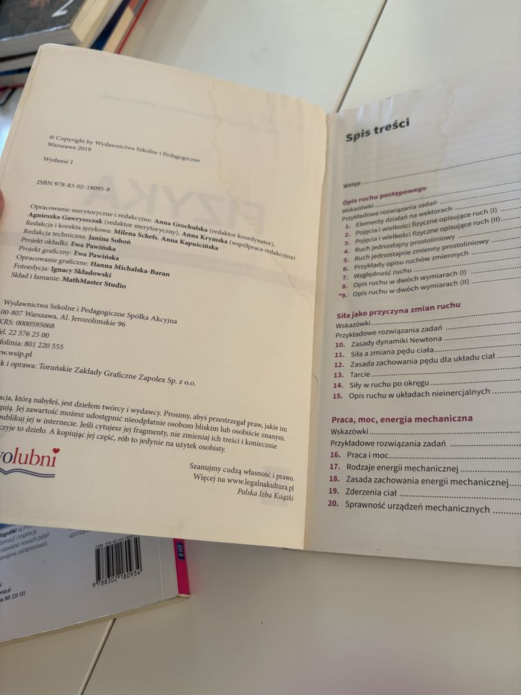 Fizyka 1 podręcznik + zbiór zadań WSiP zakres rozszerzony