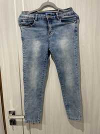 Spodnie jeansowe jeansy 7/8 kokardki jasnoniebieskie M zestaw 2 szt