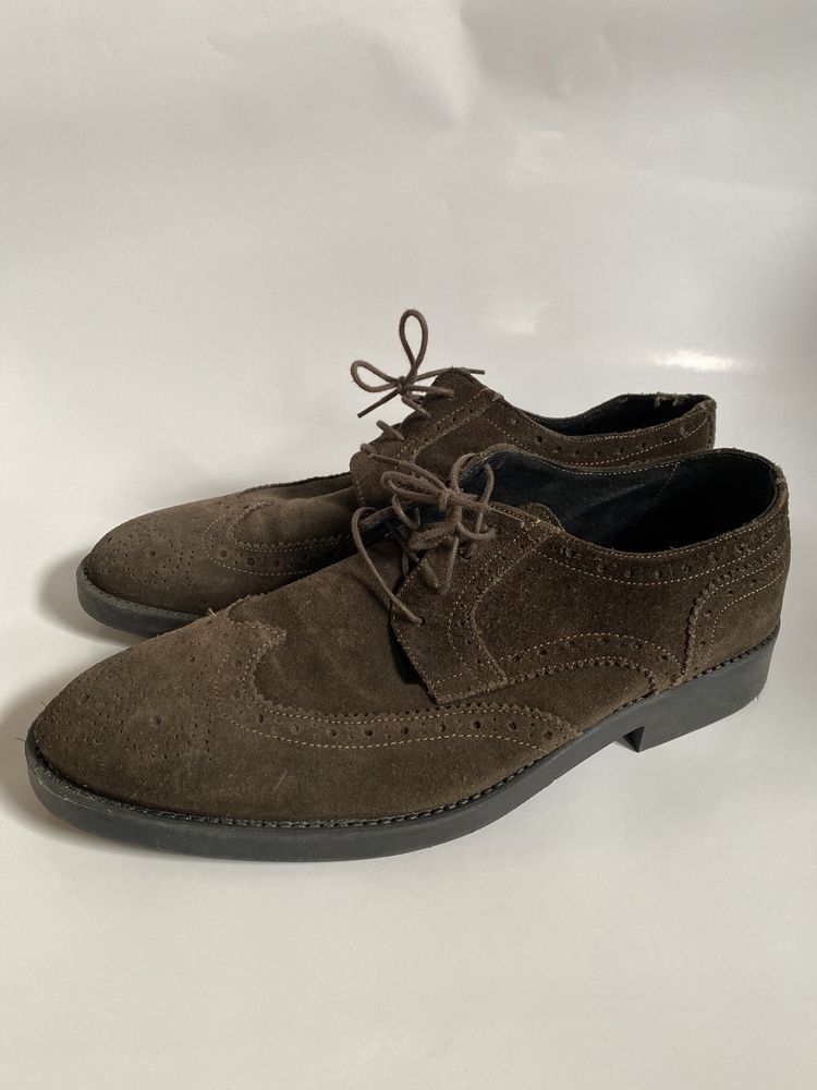 Wloskie buty meskie zamszowe premium