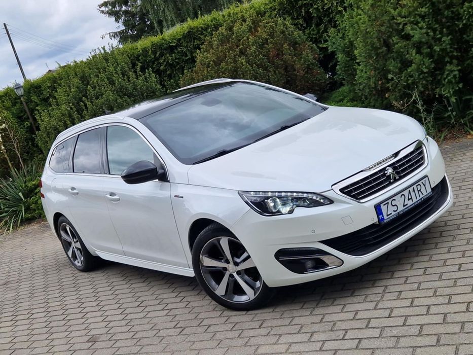 Peugeot 308 GT-line, Full LED, biała perła, panorama dach.