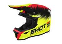 SHOT Versus Neon Yellow Red Glossy Kask Motor Rozmiar: YL (53cm-54cm)