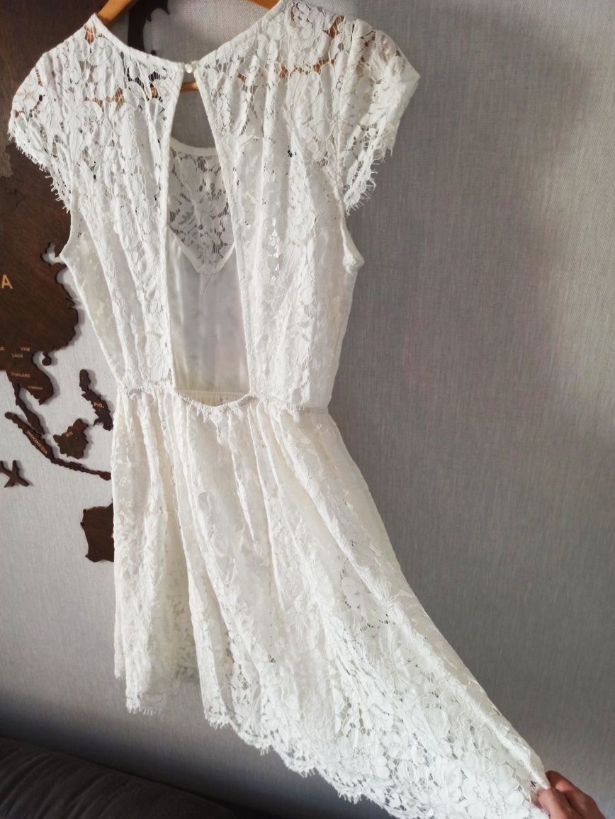 Біле плаття кружевне мережевне розмір S на розпис, весілля, випускний