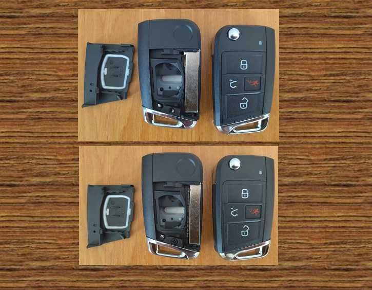 (№34) Корпус ключа на 3-4 кнопки VW Skoda Seat Фольцваген Шкода Сеат