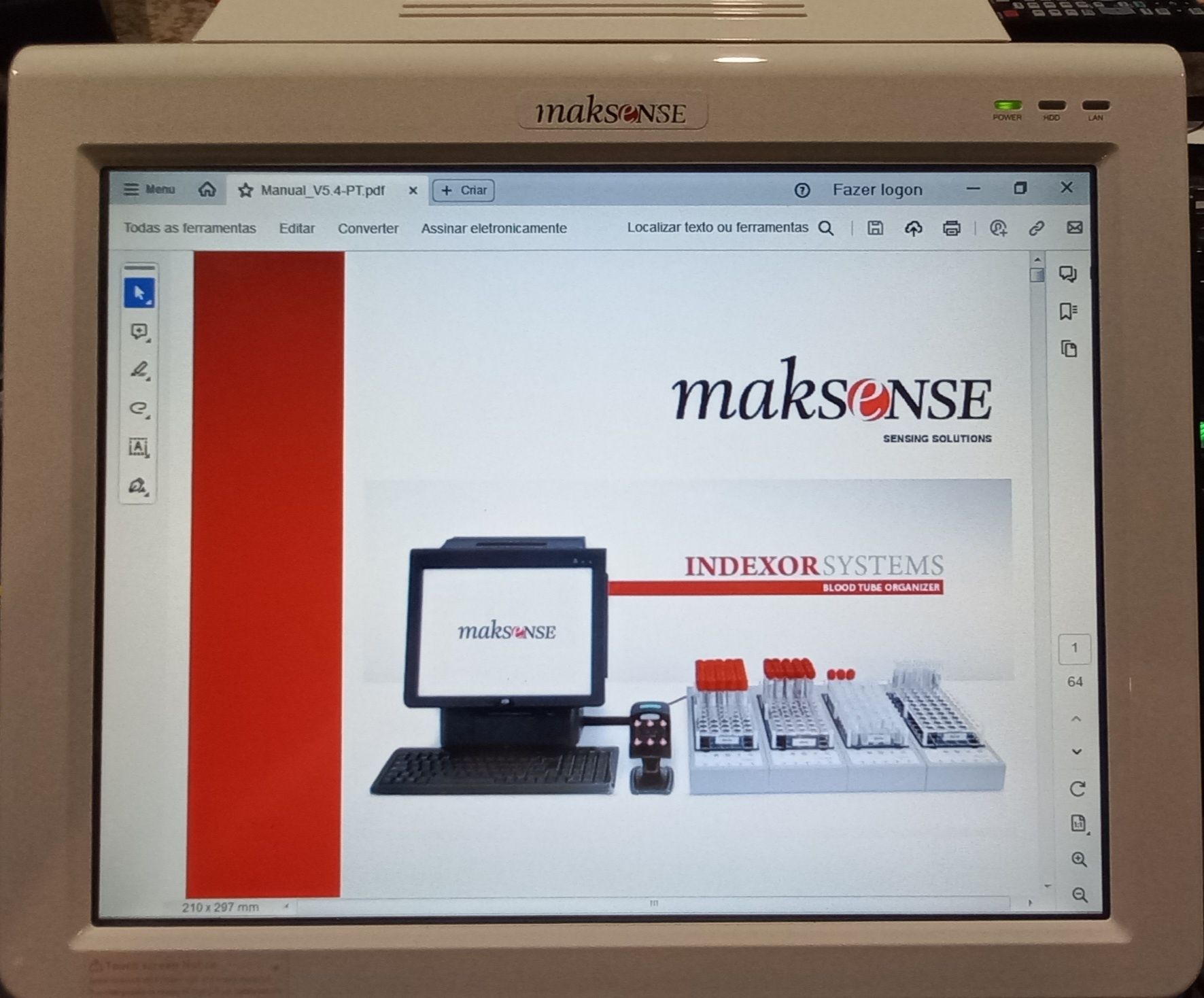 Computador de loja com impressora e scanner