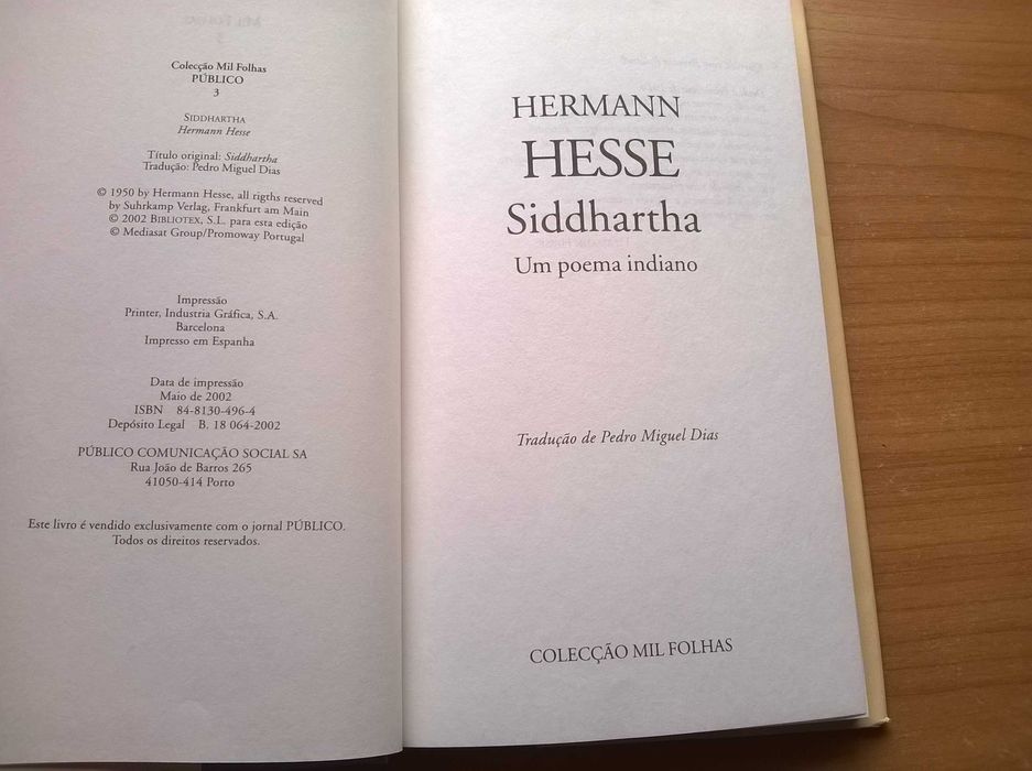 " Siddhartha " - Hermann Hesse (Um Poema Indiano) Nobel de Literatura