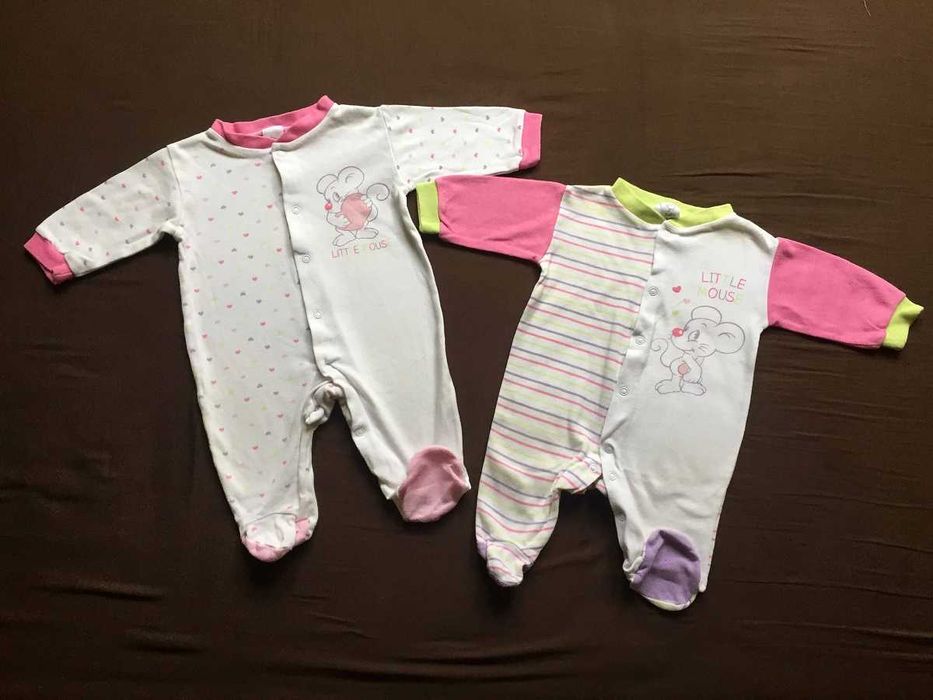 Dla bliźniaczek pajacyki, rozm. 62 i 68, C&A