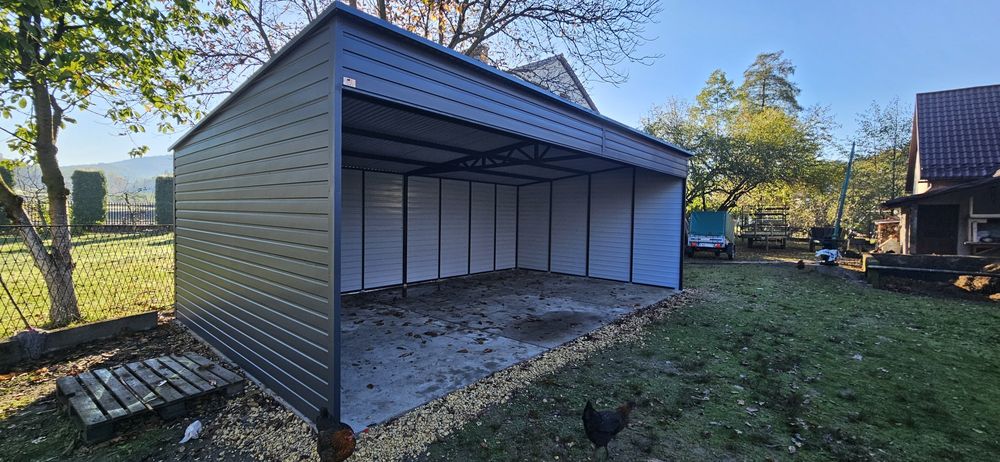 Wiata Rolnicza Garaż Blaszak Drewnopodobny na wymiar Solidna Profile