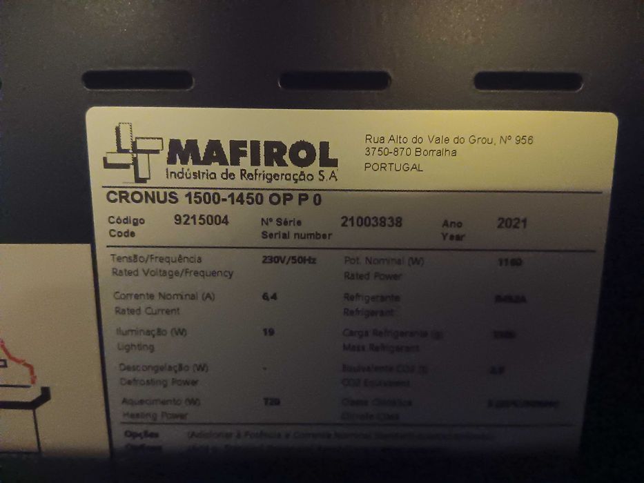 Frigorífico Refrigeração Restauração - CRONUS 1500 FB LC -