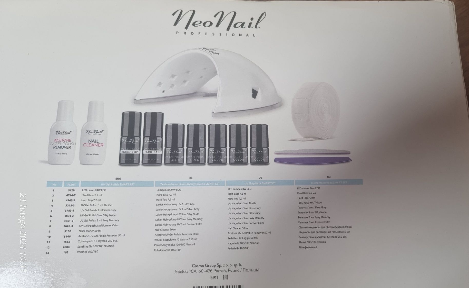 NeoNail zestaw do hybryd Smart Set Premium z dodatkami, lakiery