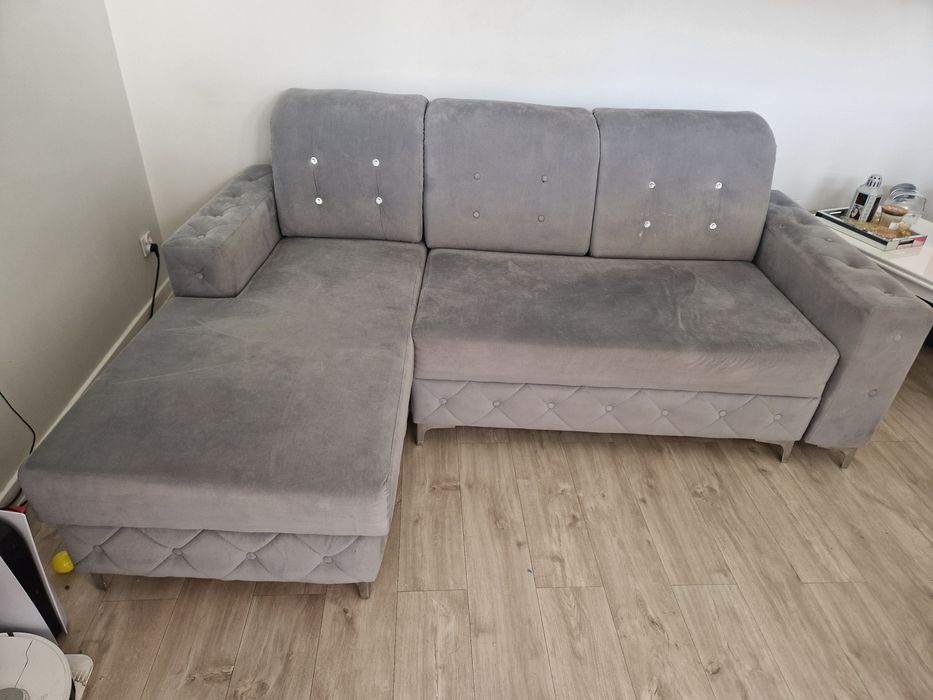 Narożnik kanapa pojemnikiem funkcja spania narożnik