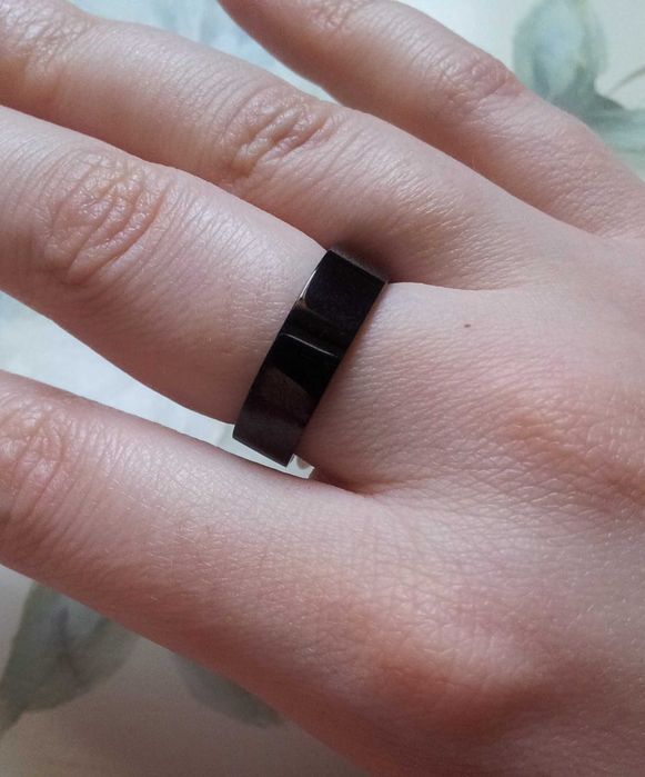 Nowy czarny pierścionek stal metal unisex uniwersalny obrączka