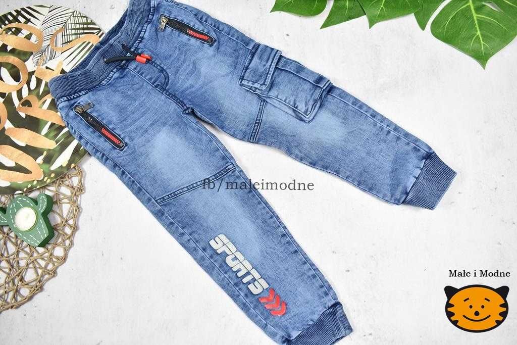 Spodnie jeans na gumce joggery jeans 122/128/134/140/146/152 wyprzedaż