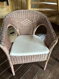 Fotel wiklinowy z poduszką (ciemny)