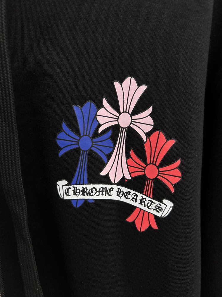 Зіп Худі Chrome Hearts Multi Color Cross Black