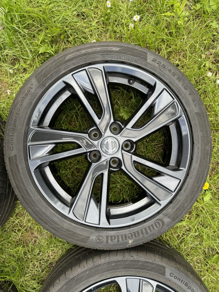 Koła Nissan 18x7 ET47 Continental 225/45R18 Oryginał