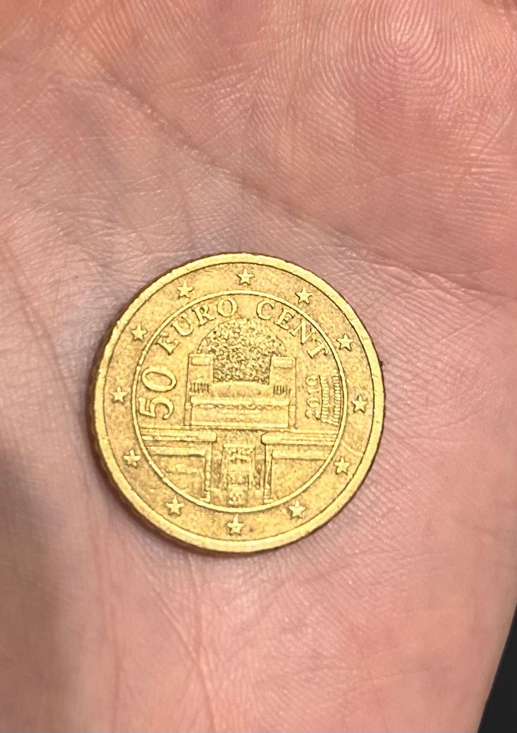 Moeda 0,50cent rara euro 2010