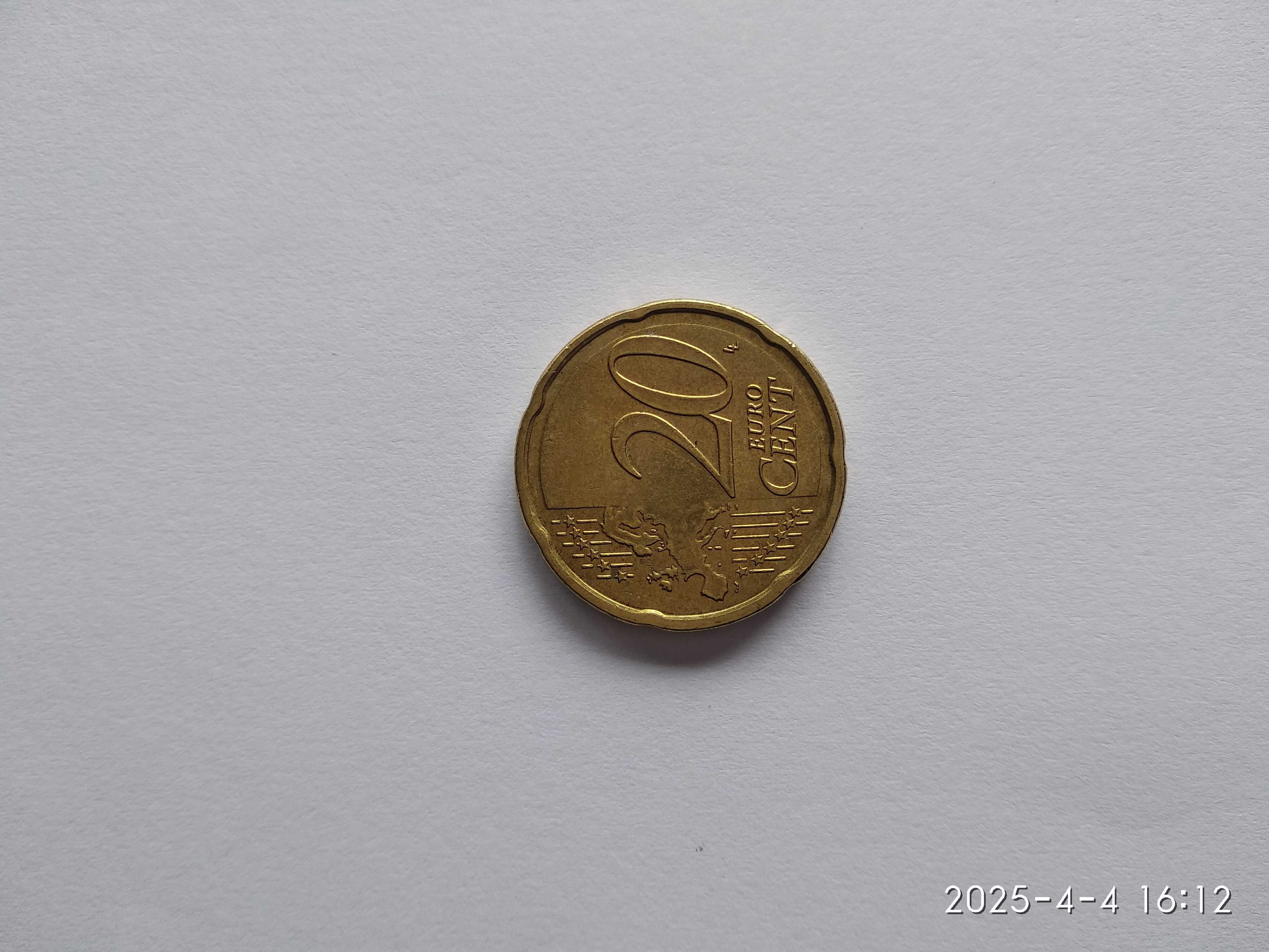Moeda 20 Cêntimos do euro Alemanha 2021 D