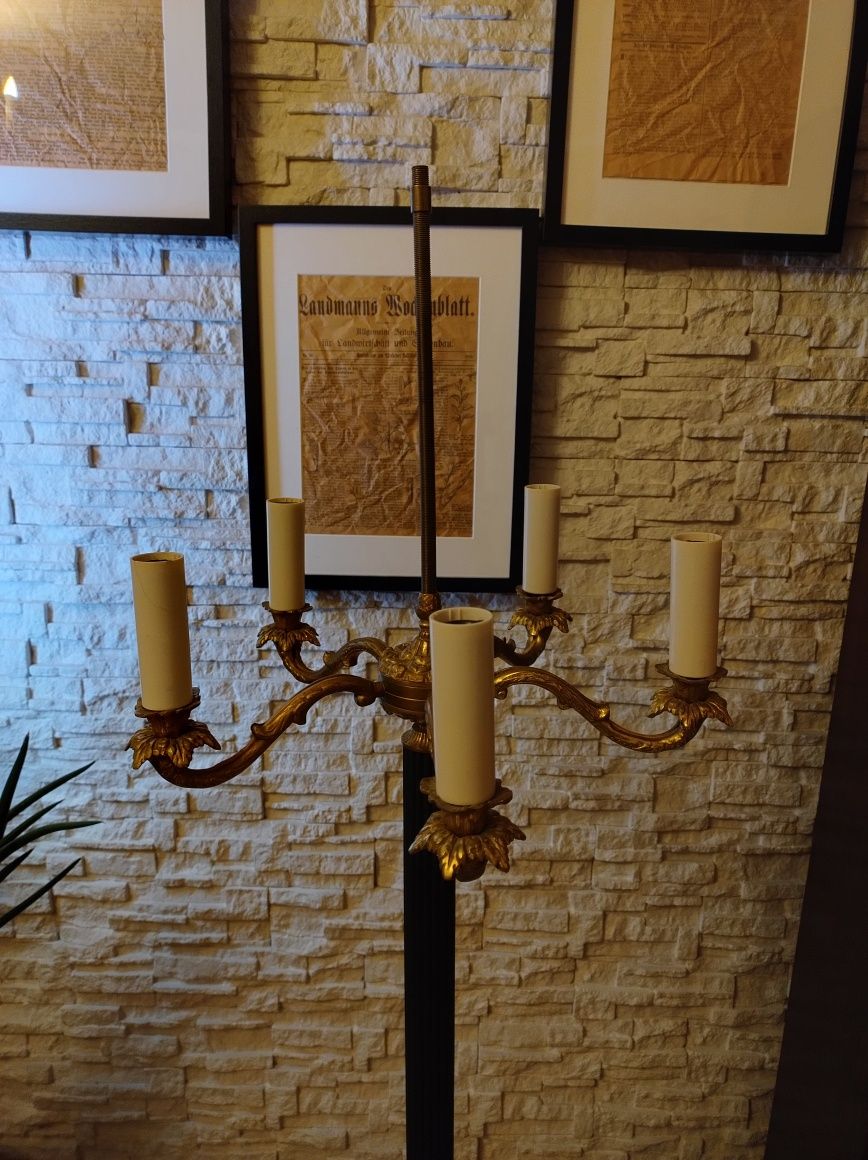 Lampa mosiężna stojąca