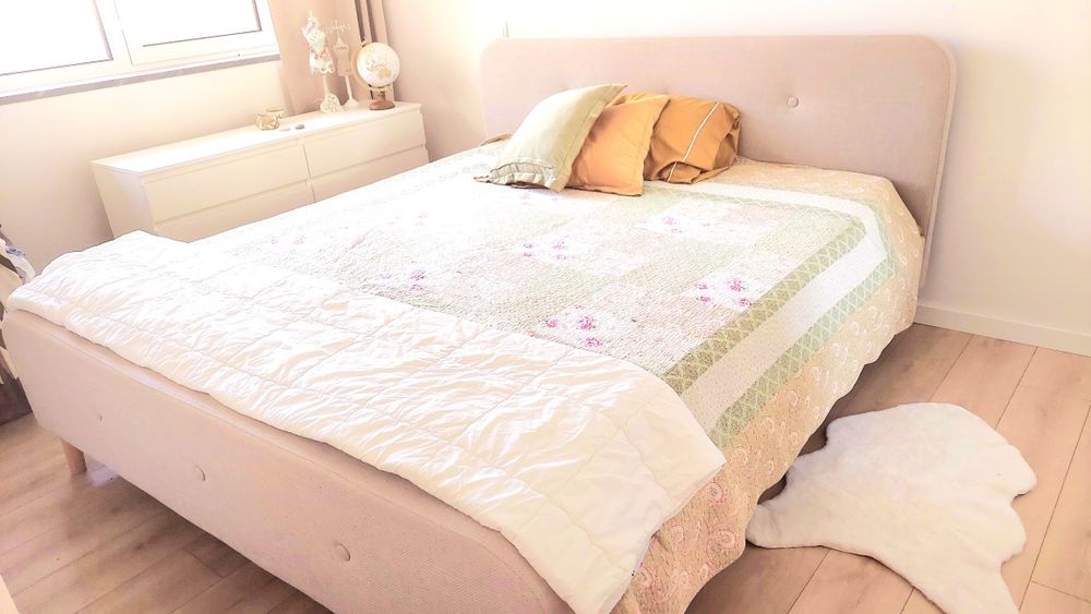 Cama de casal 180x200,  colchão e topper