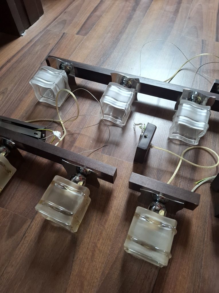 Zestaw lamp sufitowych, 2x pojedyncza, podwójna i poczwórna