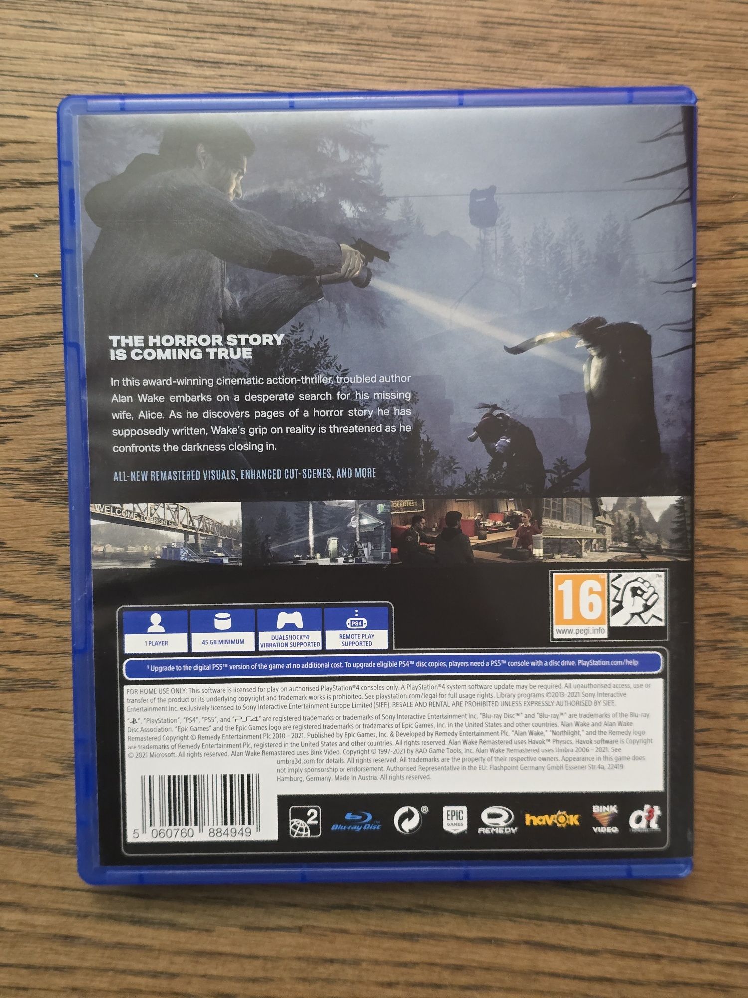 Alan Wake Remastered PS4/PS5