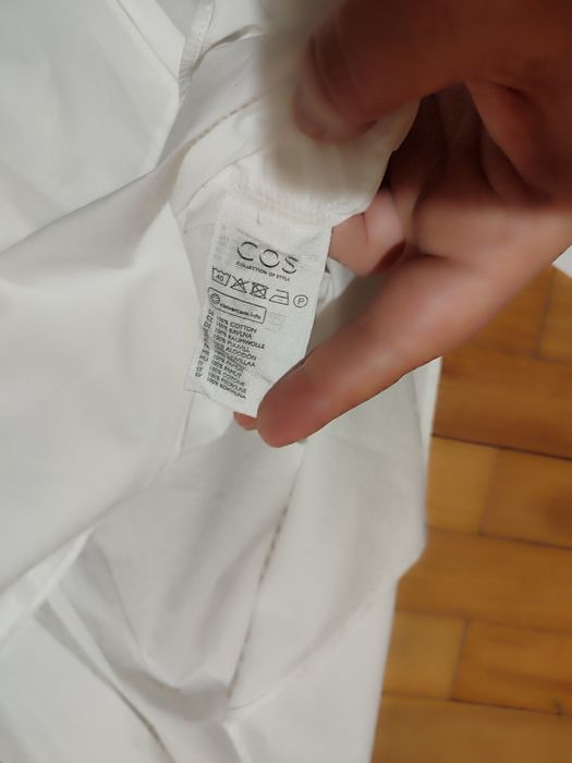 Біла фактурна бавовняна блуза від cos,розмір 38