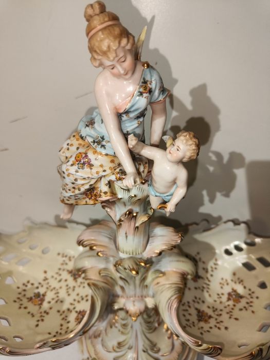Antyczna Patera Figuralna Pot-Pourri, Francja, ok. 1800 r., Porcelana