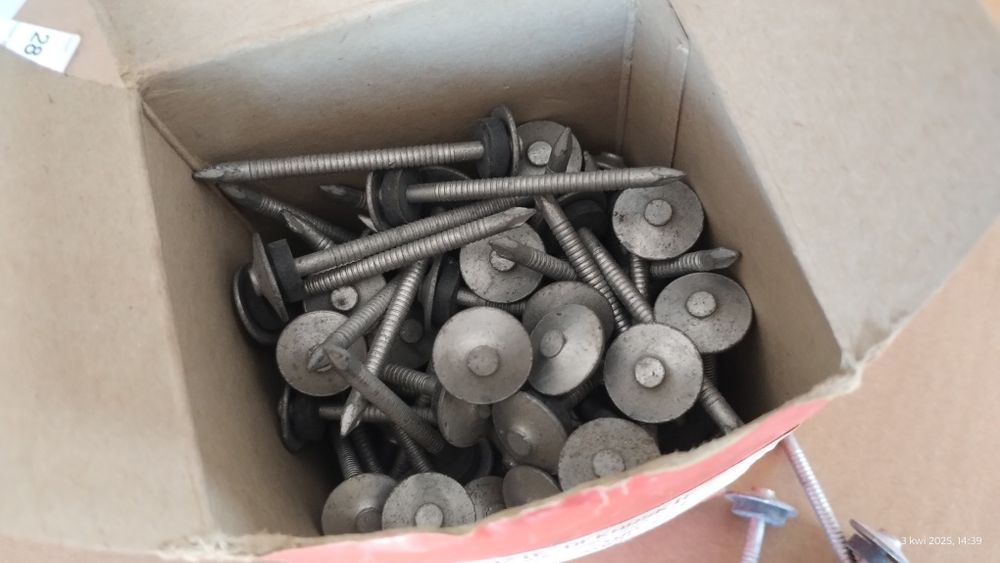 Gwoździe dekarskie Gunebo 60x7 wkręty do blachy - 1500 sztuk