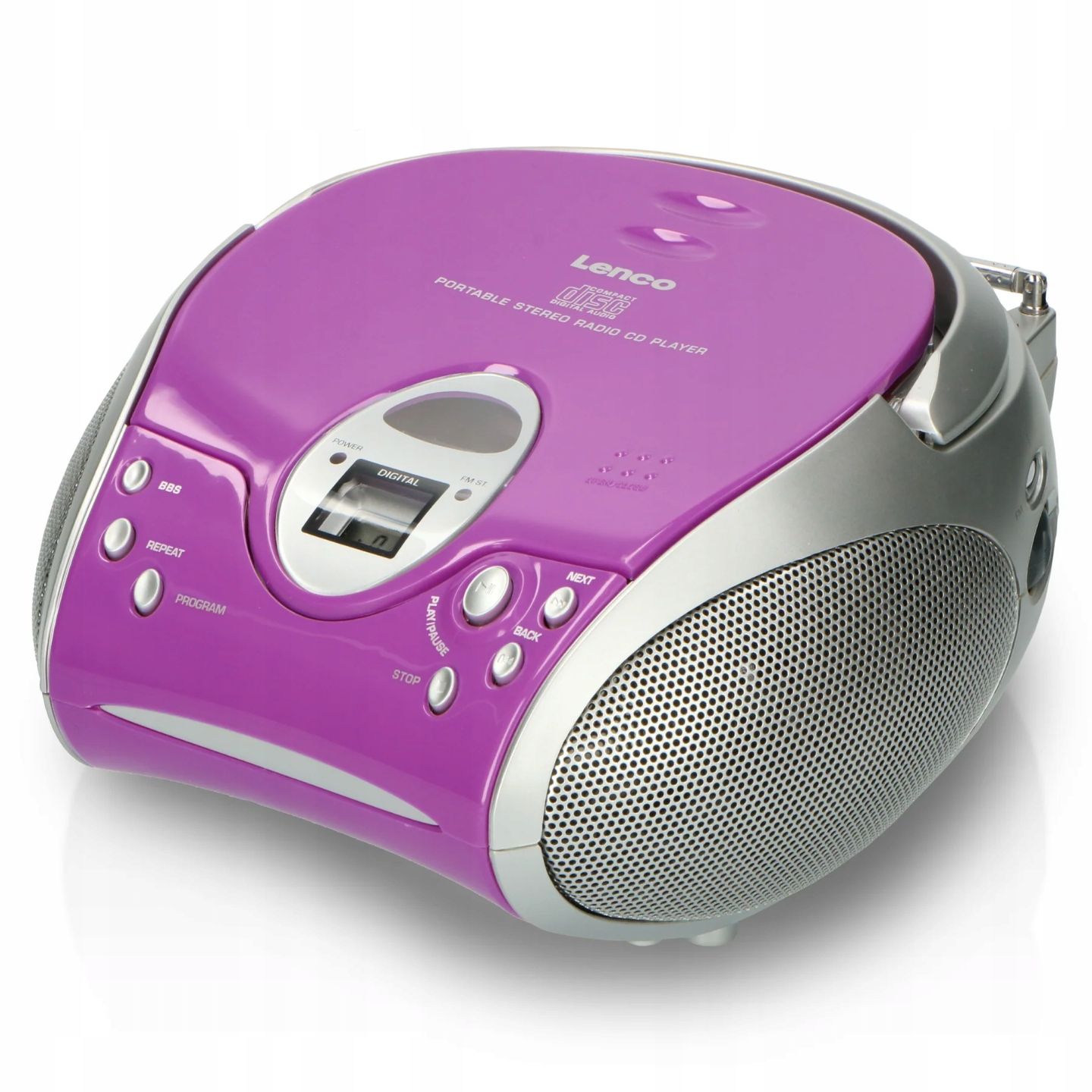 uszkodzony radioodtwarzacz cd lenco scd-24 fioletowy sprzęt audio