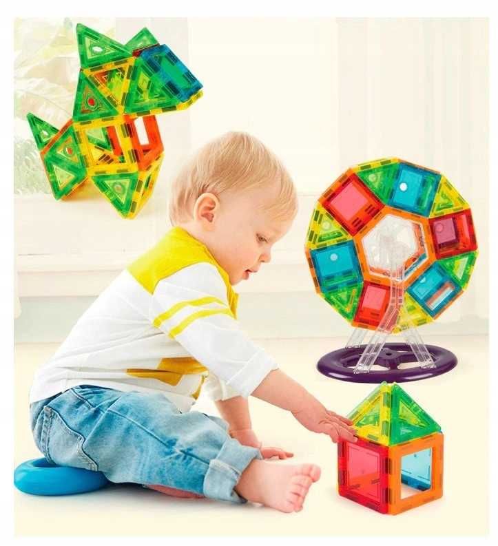 klocki magnetyczne malplay magnetic tiles edukacyjne 70 elementów!