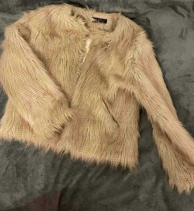 Еко шубка ніжно рожевого кольору