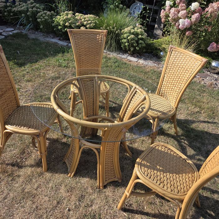 Komplet mebli rattan Krzesła i stolik