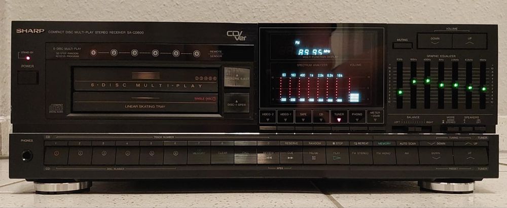 SHARP SA-CD800 Amplituner Compact Disc Multi Play Stereo Receiver 380W