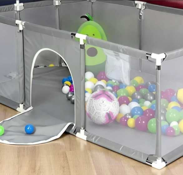 Детский манеж с сетчатыми стенками, баскетбольным кольцом и воротами