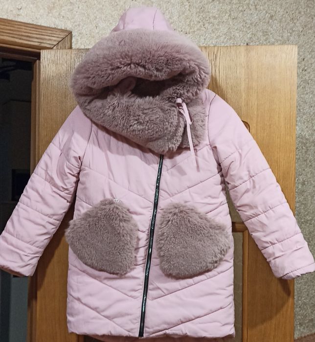 Зимова куртка-пальто для дівчинки 6-8років 122-134см