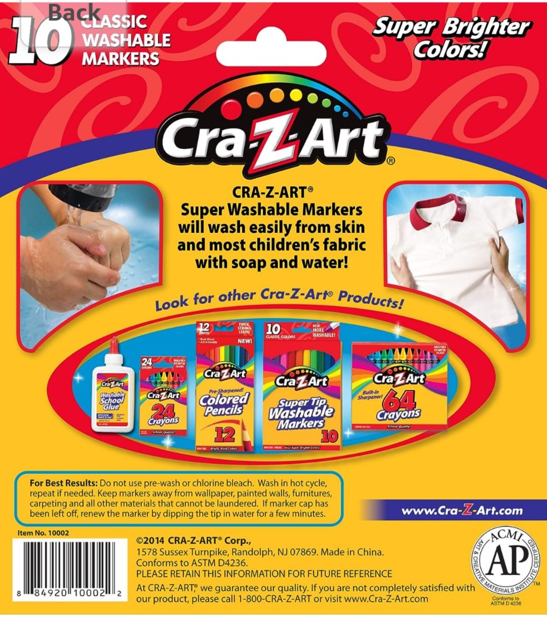 Фломастери Crazart washable, маркери, Crayola