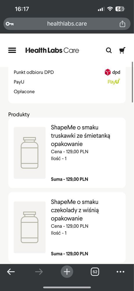 Healthlabs care ShapeMe koktajl bialkowy truskawka ze śmietanką