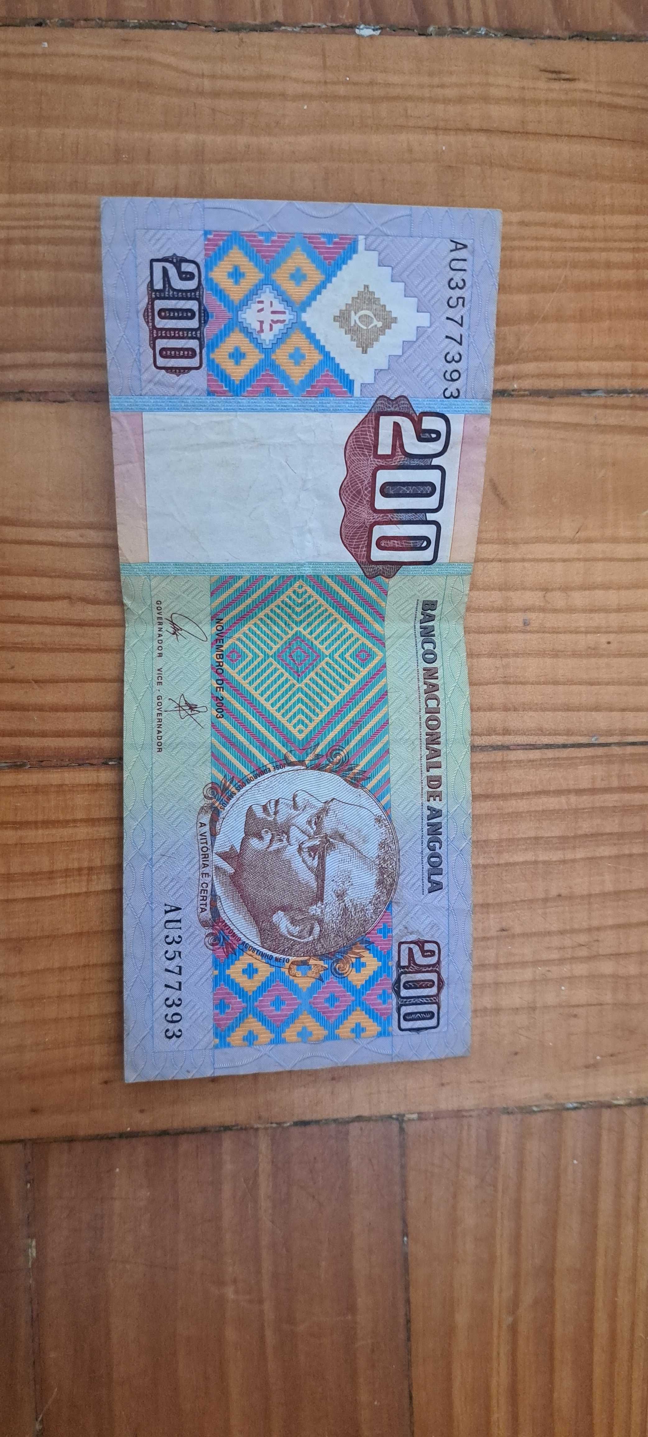 Lote de Notas Antigas de Angola – Kwanzas – Colecionismo