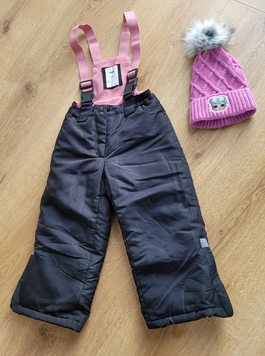 [140] Spodnie narciarskie/zimowe firmy Sinsay + piękna czapka LOL