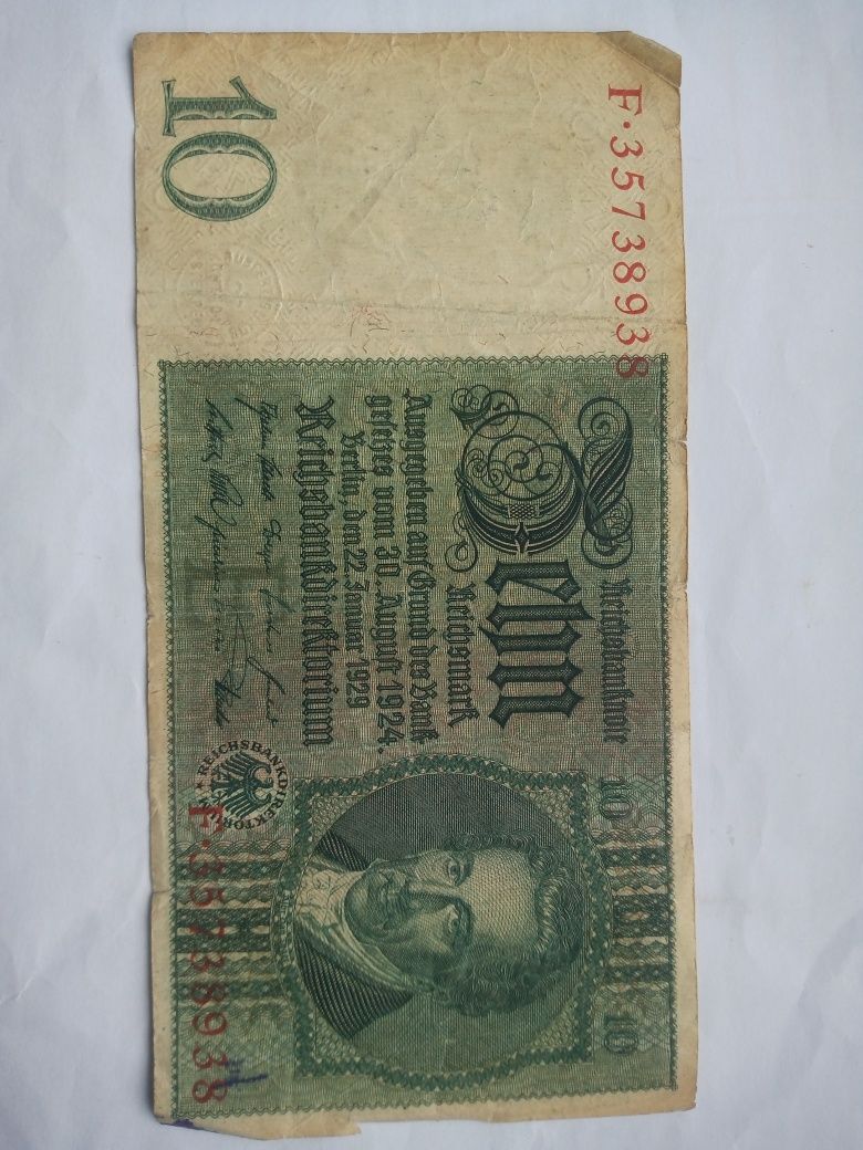 Banknot niemiecki z lat międzywojennych