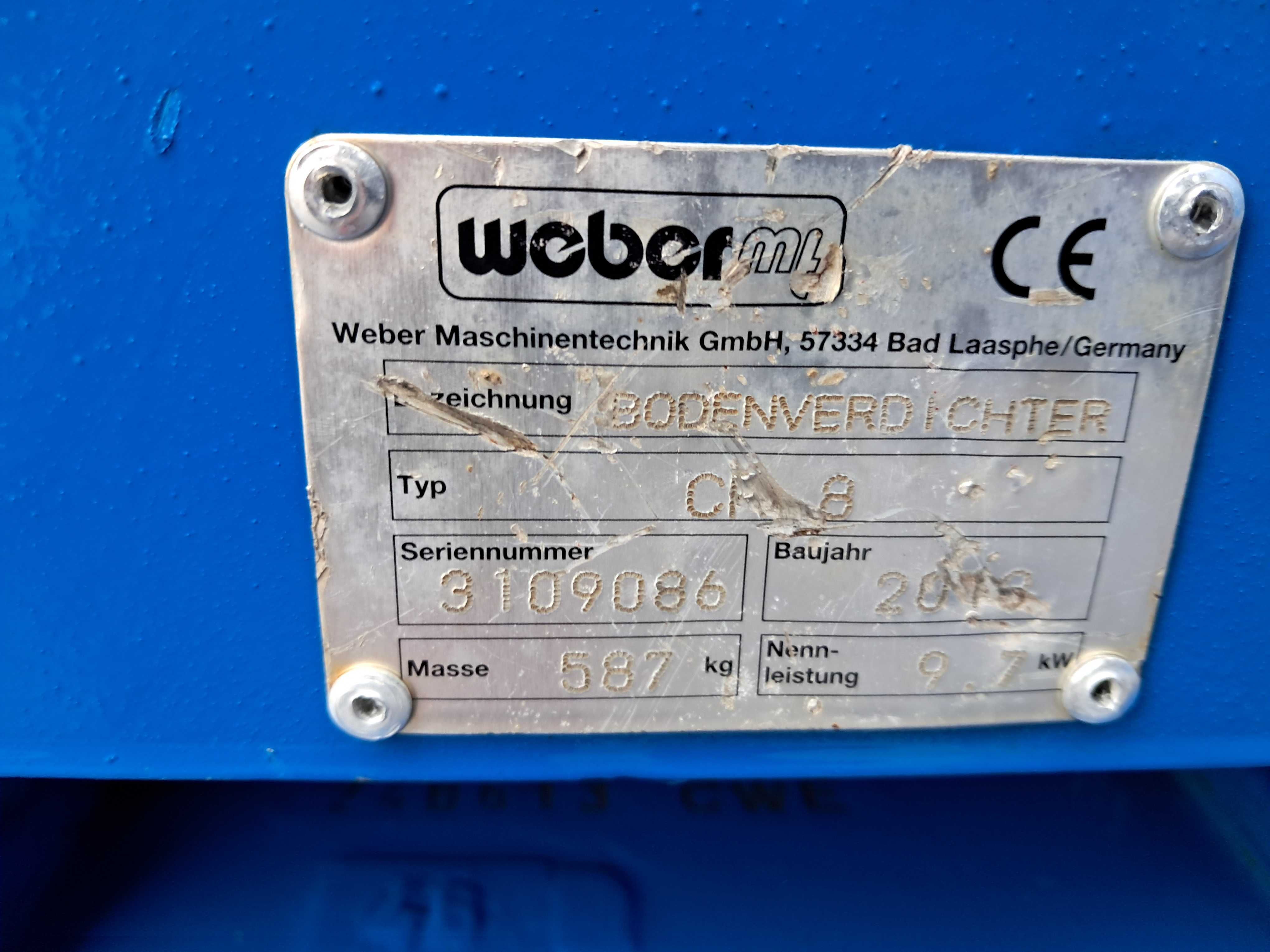 Zagęszczarka WEBER CR 8 / 13r! / 580kg / WACKER DPU 6555  , 6055 BOMAG