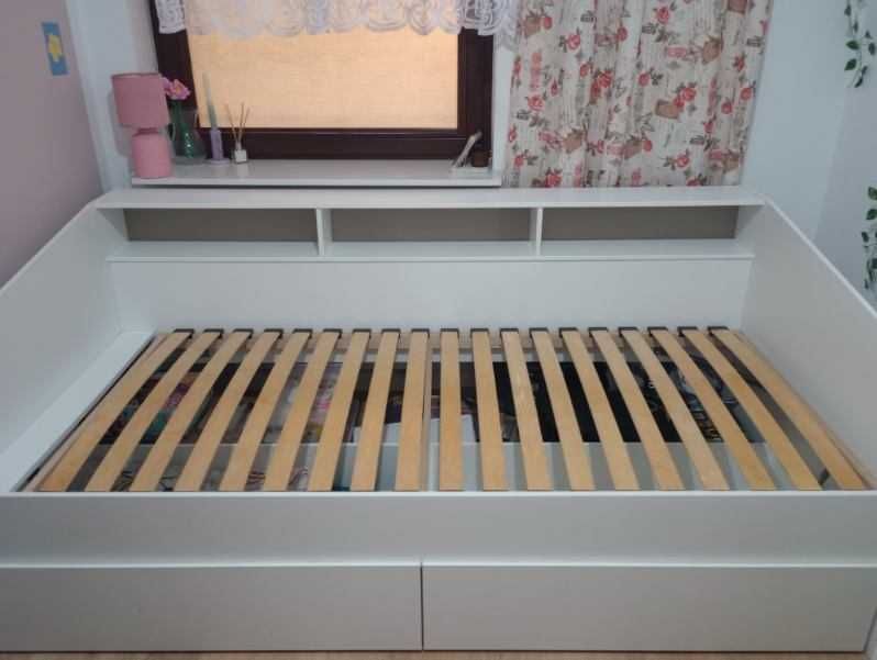 Łóżko z polkami i szufladami 90x200 SLEEP