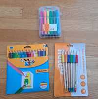 24 Lápis coloridos + 6 Lápis com Borracha + 12 Marcadores - Novos