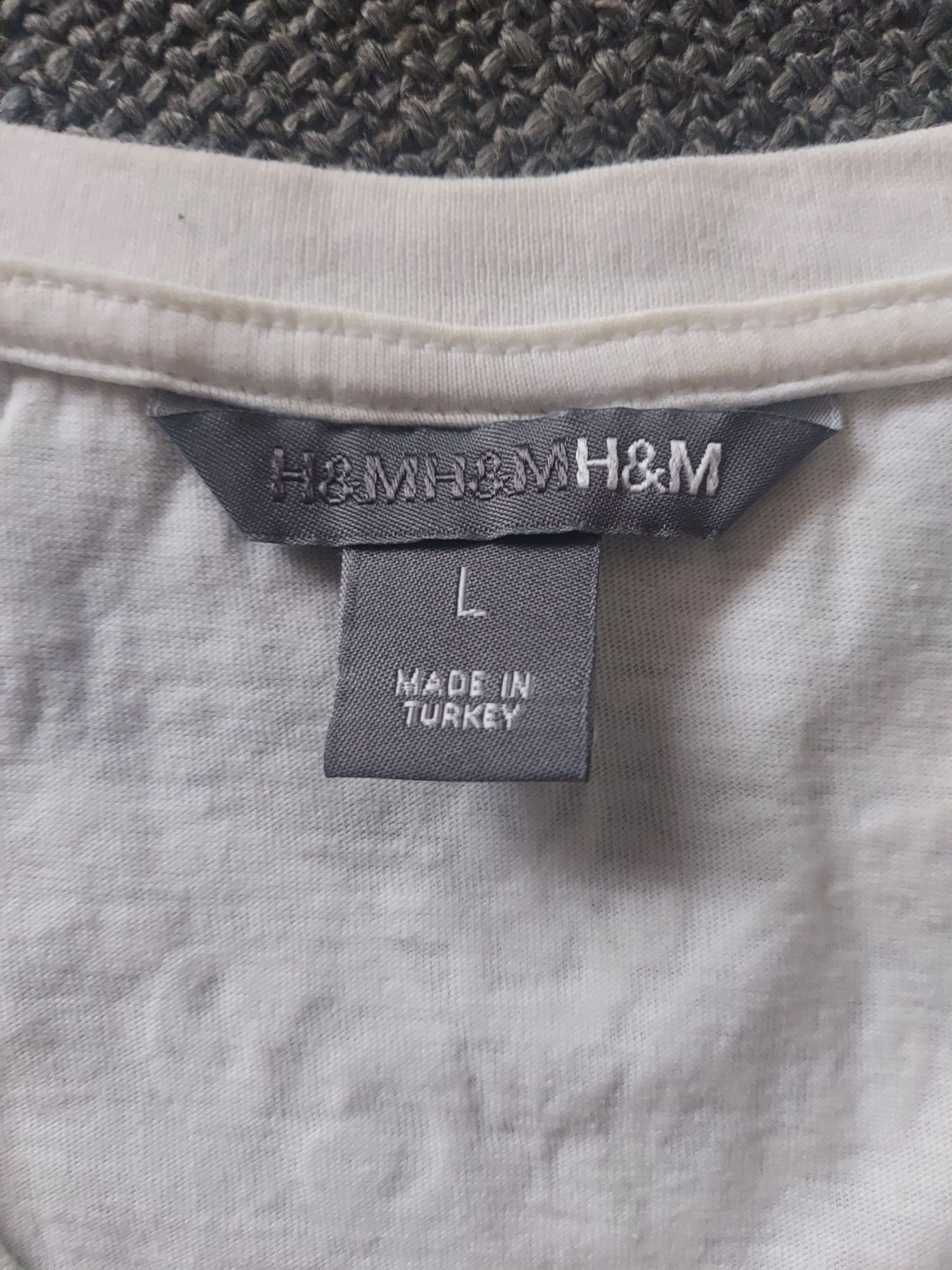 Koszulka biała w serek H&M