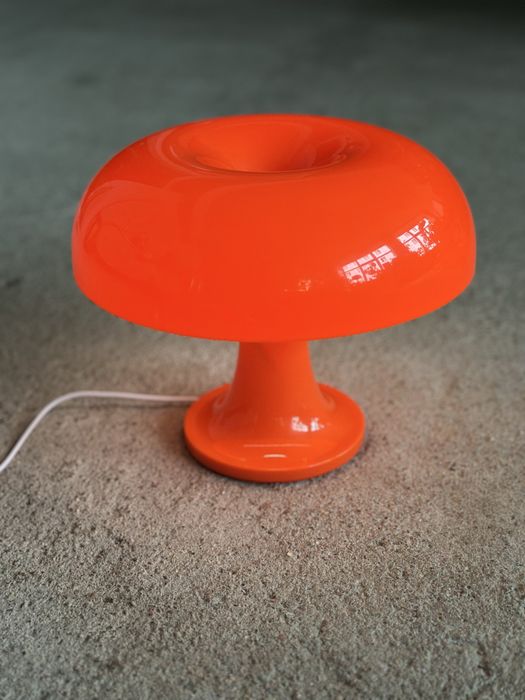 Retro lampka pomarańczowa Space Age nocna stołowa Modern Loft